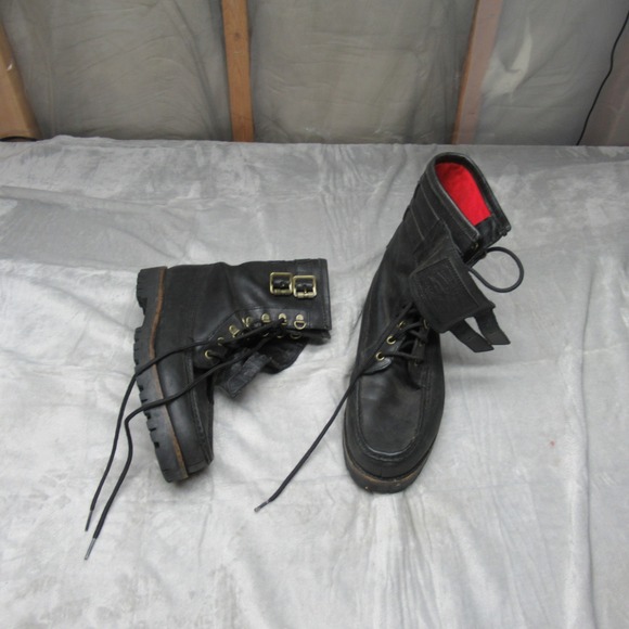 Wolcott Other - Polo Ralph Lauren Mens 9.5D Wolcott Boots BLK Leather‎ Buckle Work Combat Ranger